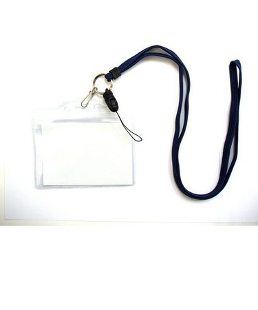 ｽﾄﾗｯﾌﾟ付名札　紺