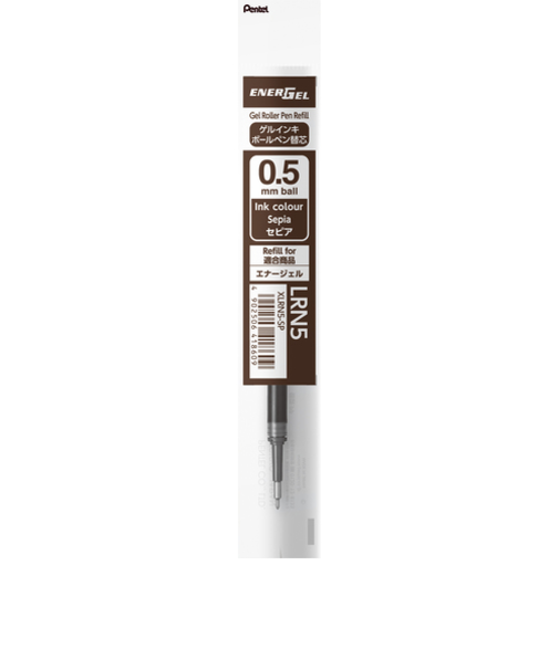 ぺんてる（Pentel）　ジェルボールペン替芯　0.5mm　XLRN5-SP　セピア