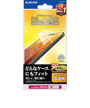 【iPhone15Plus】　エレコム（ELECOM）　ガラスフィルム　高透明　PM-A23BFLGG