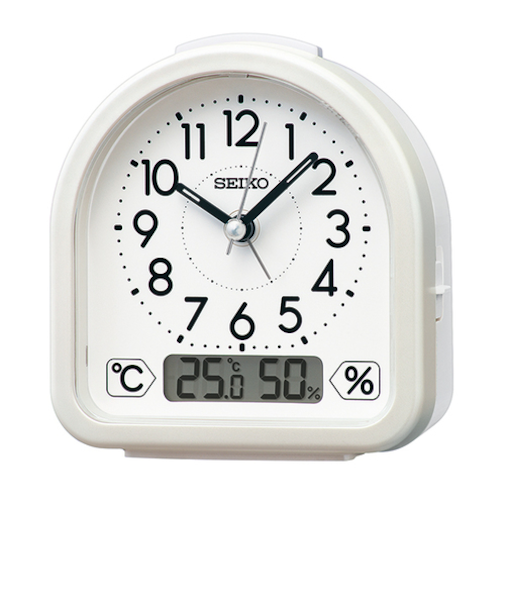 セイコー（SEIKO）　温度・湿度表示つき目ざまし　KR522W　ホワイト