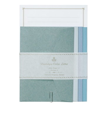 包む　レターセット　ノスタルジックカラー　0－066－0　ブルー