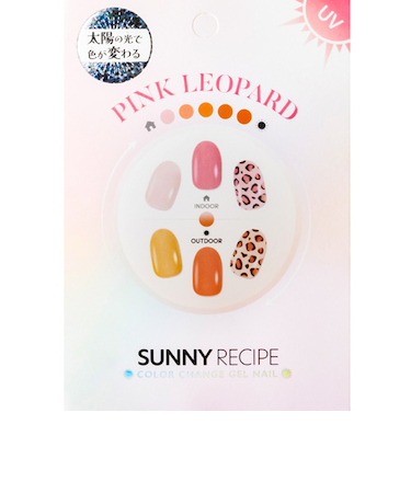 サニーレシピ（SUNNY　RECIPE）　カラーチェンジ　ジェルネイルシール　ピンクレオパード　30ピース