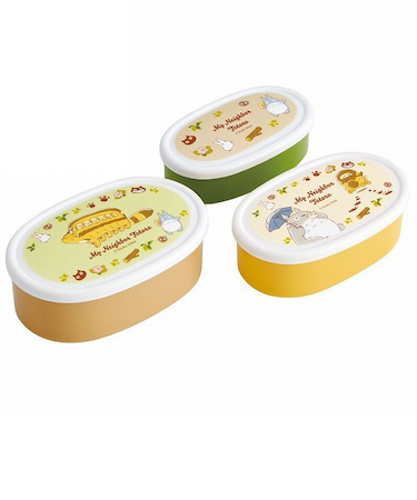 スケーター（Skater）　抗菌シール容器　となりのトトロ　ネコバス　3Pセット