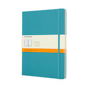 モレスキン（MOLESKINE）　ノートブック　ハードカバー　横罫　Xラージサイズ　QP090B35　リーフブルー
