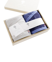 逸織タオル みなも フェイスタオルセット ITSMNM30 ホワイト ネイビー