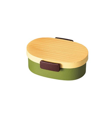 ハコヤ（HAKOYA）　木目小判弁当　小（タイト式）　480mL　ヒノキグリーン