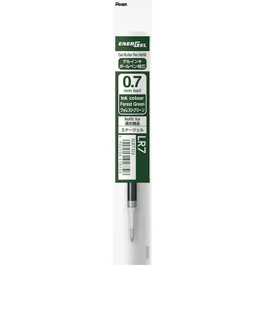 ぺんてる（Pentel）　ジェルボールペン替芯　0.7mm　XLR7-D3　フォレストグリーン