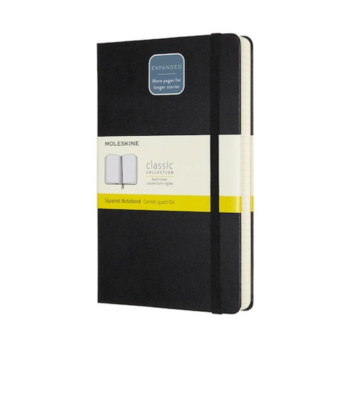 モレスキン（MOLESKINE）　クラシックノートブック　エクスパンデッド　ハードカバー　方眼　ラージサイズ　ブラック