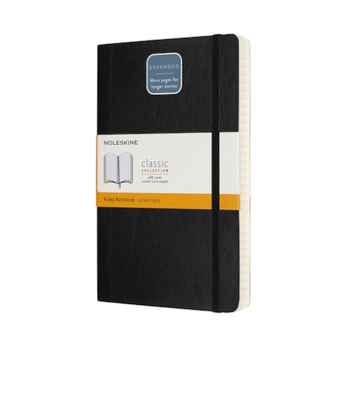 モレスキン（MOLESKINE）　クラシックノートブック　エクスパンデッド　ソフトカバー　横罫　ラージサイズ　ブラック