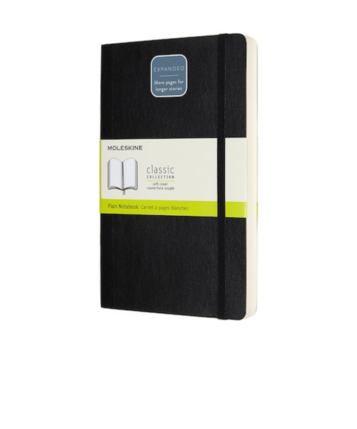 モレスキン（MOLESKINE）　クラシックノートブック　エクスパンデッド　ソフトカバー　無地　ラージサイズ　ブラック
