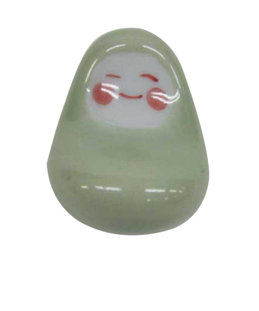 波佐見焼　姫だるま　福ふく　箸置　37016　緑