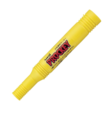 三菱鉛筆　プロッキー　太字角芯／細字丸芯　PM150TR　黄