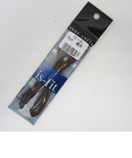 モリト　靴ひも　ロー引き　75cm　濃茶