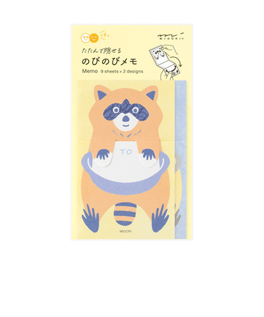 【お買い得】　ミドリ（MIDORI）　メモ　のびのび　11825006　アライグマ柄