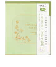 ミドリ（MIDORI）　カラー色紙　S　シール・封筒付　33275006　クローバー柄