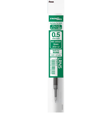 ぺんてる（Pentel）　ジェルボールペン替芯　0.5mm　XLRN5-D　グリーン