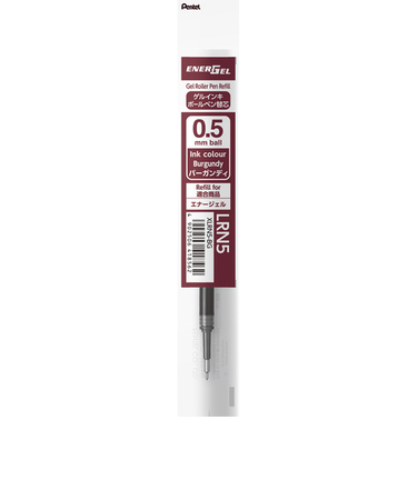 ぺんてる（Pentel）　ジェルボールペン替芯　0.5mm　XLRN5-BG　バーガンディ