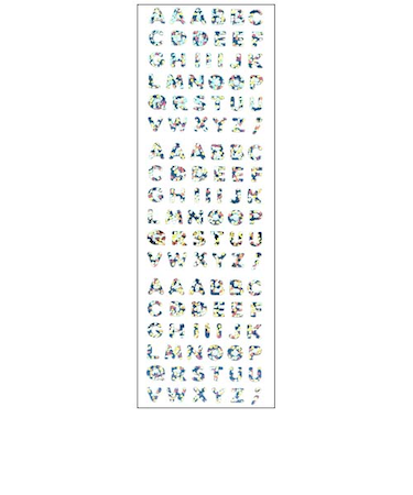 オクヤマ　プリズムシール　HG155　アルファベット小　シルバー