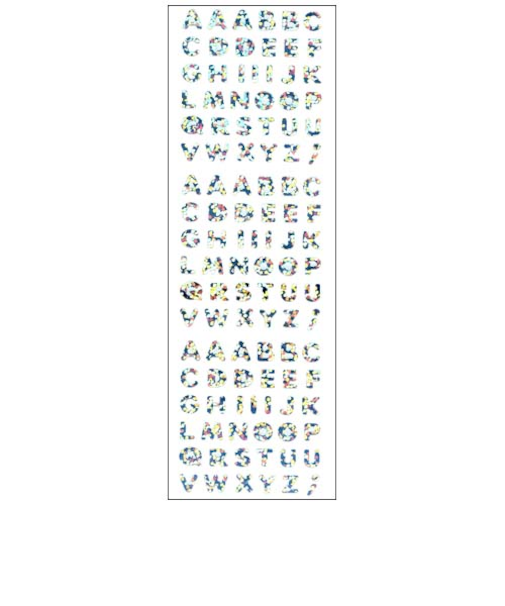 オクヤマ　プリズムシール　HG155　アルファベット小　シルバー