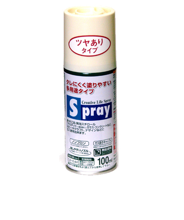アサヒペン　スプレー　100ml　ツヤあり　アイボリー