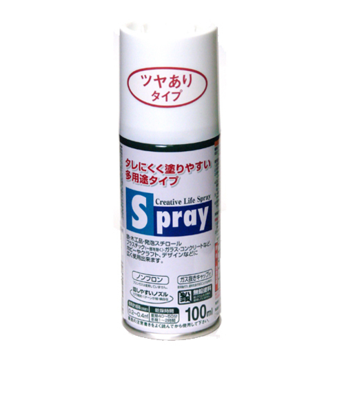 アサヒペン　スプレー　100ml　ツヤあり　グロスホワイト