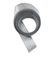 ゼットアンドケイ（Z＆K）　ダブルサテンリボン　25mm　40－695　シルバー