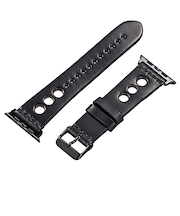 【お買い得】　ハンズオリジナル　ホーウィンレザー　クロムエクセル　アップルウォッチバンド　穴あき　44mm／42mm　ブラック