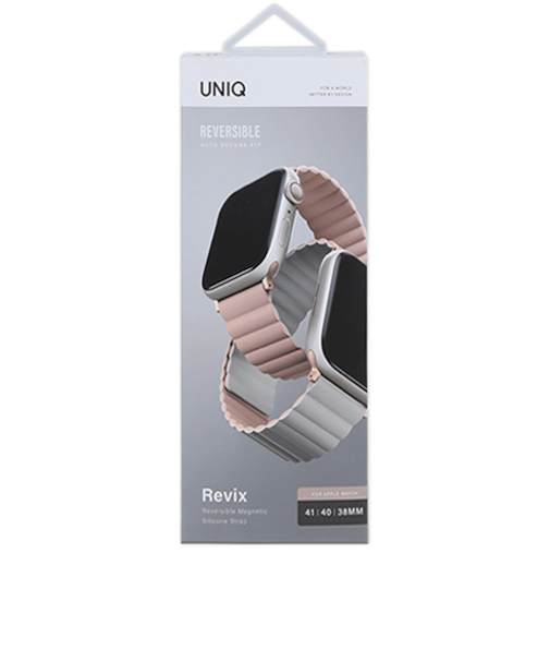 ユニーク（UNIQ）　Revix　Reversible　Magnetic　Silicone　Strap　AppleWatch　38／40／41mm　ピンク／ベー