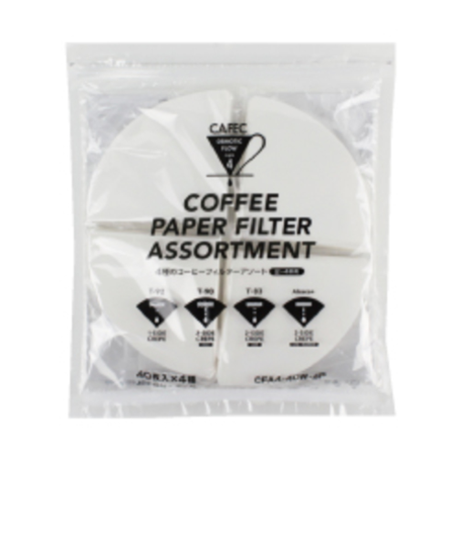 カフェック（CAFEC）　4種のコーヒーフィルターアソート　CFA4-40W-4P　2～4杯用　各40枚