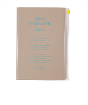 【2026年1月始まり】　マークス（MARK'S）　エディット（EDiT)　タイポポケット　B6変型　デイリー1日1ページ　26WDR-ETA03-BR　フレン