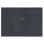 【2025年12月始まり】　ダイゴー　isshoni.　ノートブック　デスク（15インチ対応）　ウィークリーバーチカ　E8099　ブラック　月曜始まり