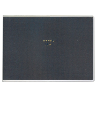 【2025年12月始まり】　ダイゴー　isshoni.　ノートブック　デスク（15インチ対応）　ウィークリーバーチカ　E8099　ブラック　月曜始まり