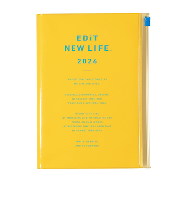 【2026年1月始まり】　マークス（MARK'S）　エディット（EDiT)　タイポポケット　B6変型　デイリー1日1ページ　26WDR-ETA03-YE　サンフ
