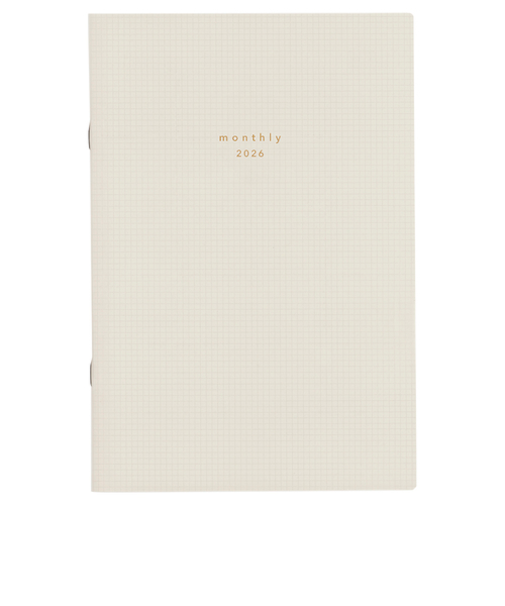 【2025年12月始まり】　ダイゴー　isshoni.　A5　マンスリーブロック　E8036　ホワイト　月曜始まり