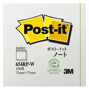 スリーエム（3M）　ポスト・イット　ノート　654RP－W
