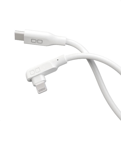 シーアイオー（CIO）　シリコーンケーブル　L字型　USB－C　to　Lightning　1m　ホワイト
