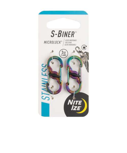 ナイトアイズ（NITE　IZE）　エスビナー　マイクロロック　スチール　スペクトラム　2個入