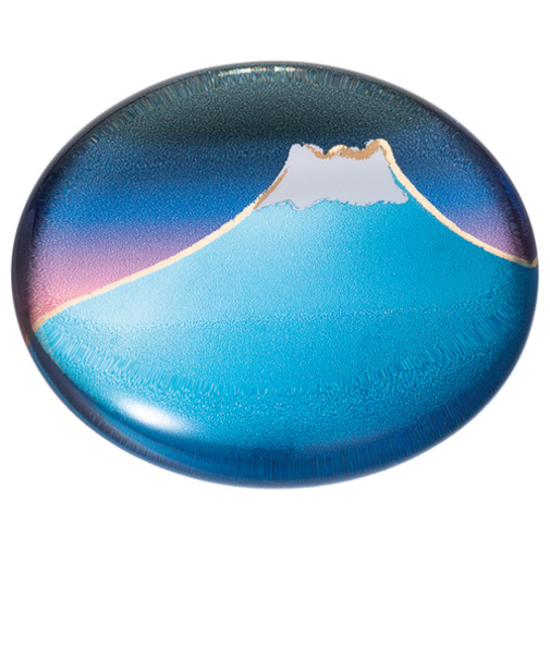 サンライフ　ガラス箸置　青富士