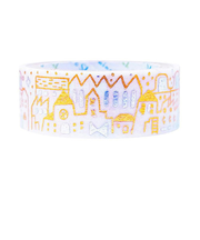 シール堂 きらぴかマスキングテープ 星アカリ ks-dt-30017 家並み