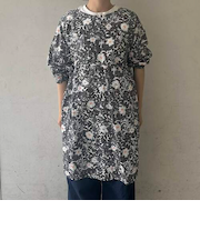 ファボリ（FABORI）　リーフフラワーかっぽう着　MKP2307-03　ブラック