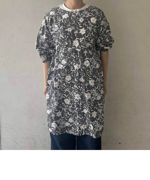 ファボリ（FABORI）　リーフフラワーかっぽう着　MKP2307-03　ブラック