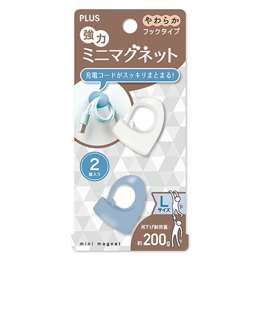 プラス（PLUS）　強力ミニマグネット　フックタイプ　Lサイズ　2個入　CP-002MH
