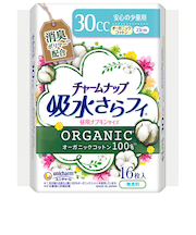 ユニ・チャーム（unicharm）　チャームナップ　吸水さらフィ　オーガニックコットン　安心の少量用　30㏄　23cm　16枚入り　無香料