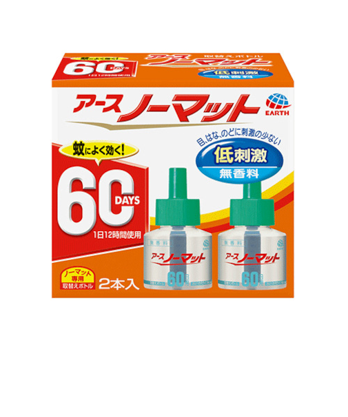 アース（EARTH）　ノーマット取替えボトル60日用　無香料　2本入