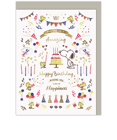 ホールマーク（Hallmark）　誕生お祝い　立体カード　スヌーピー　デボス　839888　パーティ