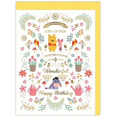 ホールマーク（Hallmark）　誕生お祝い　二つ折りカード　ディズニー　デボス　839840　くまのプーさん