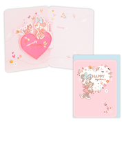 ホールマーク（Hallmark）　多目的　立体カード　ディズニー　839864　ミニーマウスと愛猫フィガロ　ハート