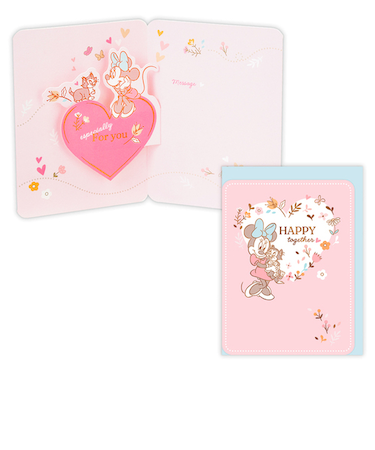 ホールマーク（Hallmark）　多目的　立体カード　ディズニー　839864　ミニーマウスと愛猫フィガロ　ハート