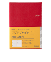 【2025年12月始まり】　ノルティ（NOLTY）　アクセス2　A5　ウィークリーホリゾンタル　6466　レッド　月曜始まり