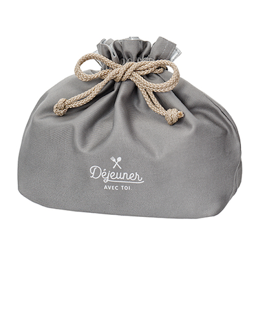 ハンズオリジナル　お手入れがしやすいランチ巾着　　グレー